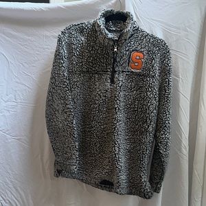 Women’s Gray Syracuse Orange Sherpa Quarter-Zip Pullover Jacket